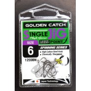 Гачки рибальські, GC Single Jig 1259, 10шт/уп, колір BN, №6